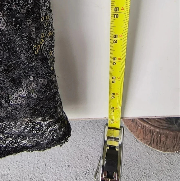 Women's Floor Length, Long Sleeve, Sheer, Goth Whimsigoth Sequin Evening Gown, L - Picture 10 of 11